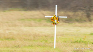A crash victim's roadside memorial.
